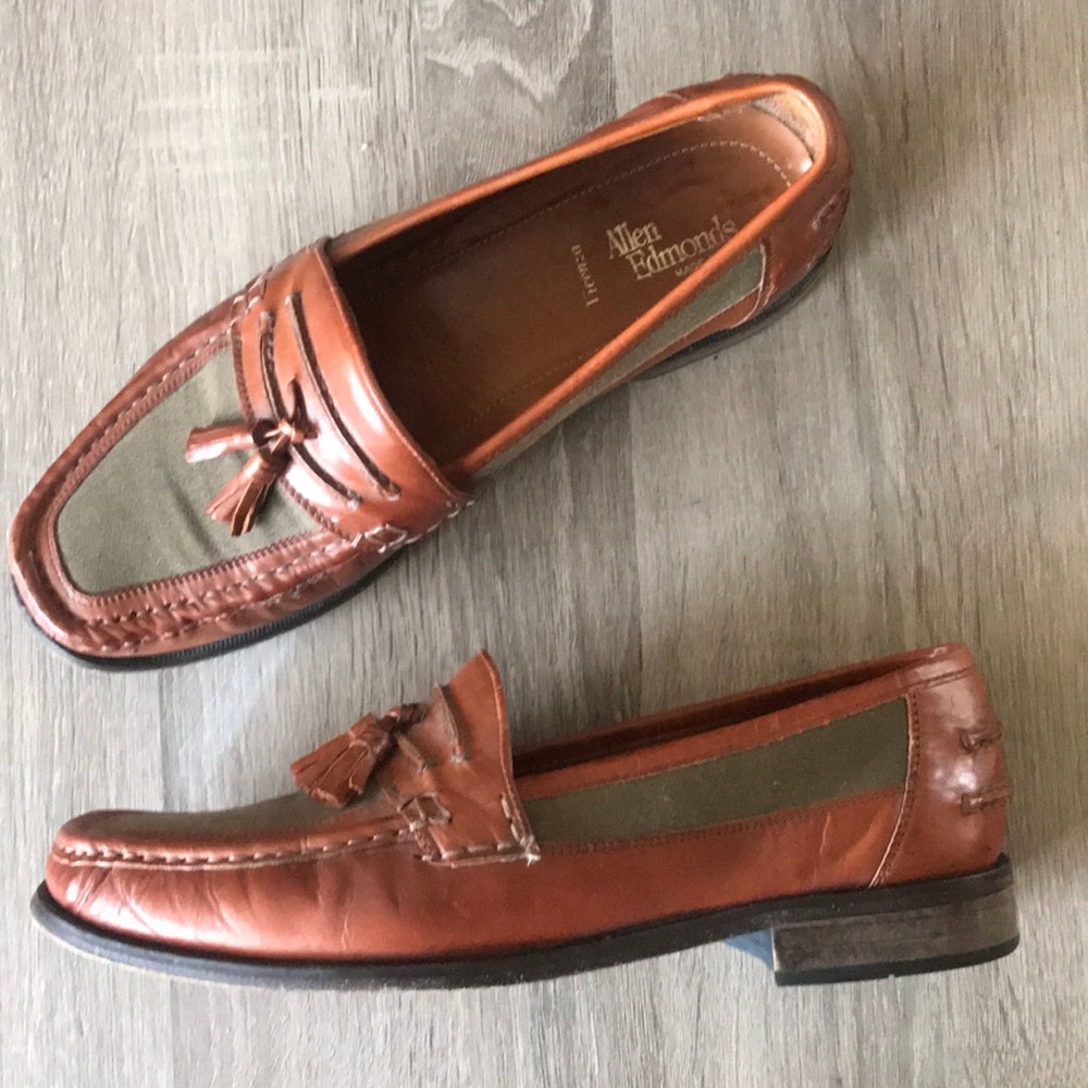 Allen Edmonds Brown and Green Loafers